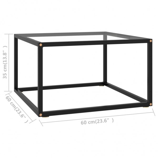 Mesa de centro negra con vidrio templado 60x60x35 cm M 5