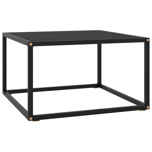 Mesa de centro negra con vidrio negro 60x60x35 cm D