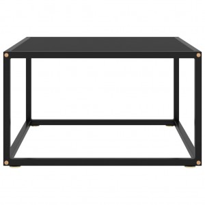 Mesa de centro negra con vidrio negro 60x60x35 cm H