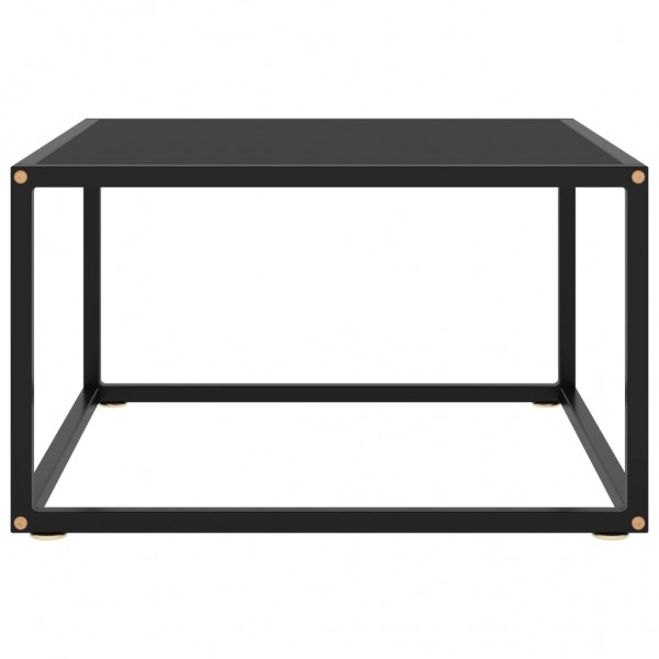 Mesa de centro negra con vidrio negro 60x60x35 cm M 2