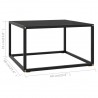 Mesa de centro negra con vidrio negro 60x60x35 cm 5