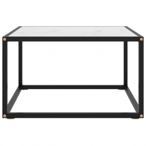 Mesa de centro 60x60x35 cm vidro mármore branco H