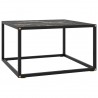 Mesa de centro 60x60x35 cm vidro mármore preto 1