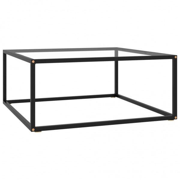 Mesa de centro negra con vidrio templado 80x80x35 cm D