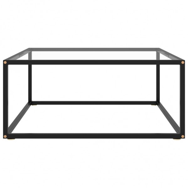 Mesa de centro 80x80x35 cm vidro temperado preto M 2
