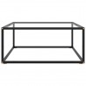Mesa de centro negra con vidrio templado 80x80x35 cm 2