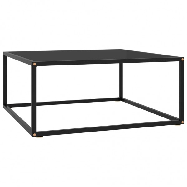 Mesa de centro negra con vidrio negro 80x80x35 cm D