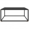 Mesa de centro negra con vidrio negro 80x80x35 cm 2