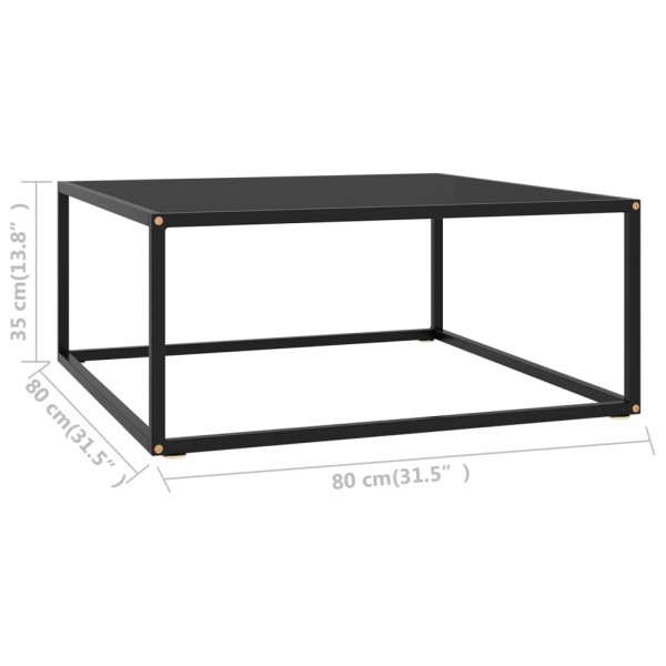 Mesa de centro 80x80x35 cm vidro preto M 5