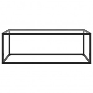Mesa de centro negra con vidrio templado 100x50x35 cm H