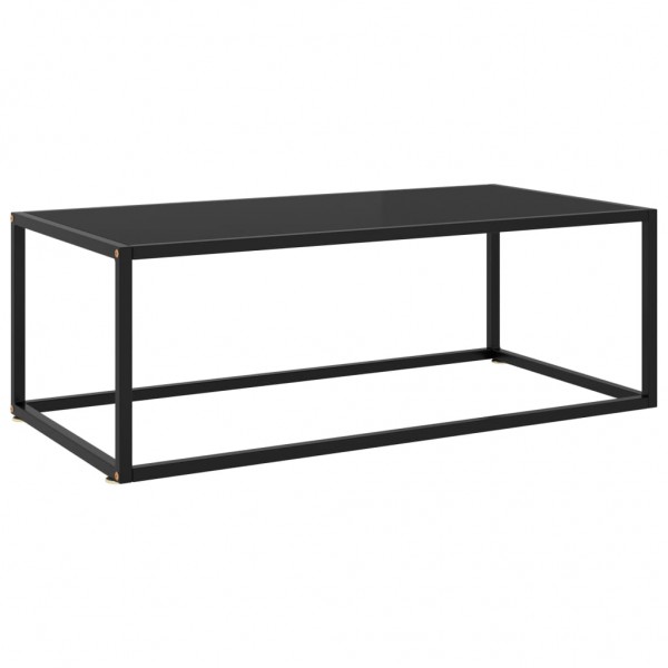 Mesa de centro negra con vidrio negro 100x50x35 cm D