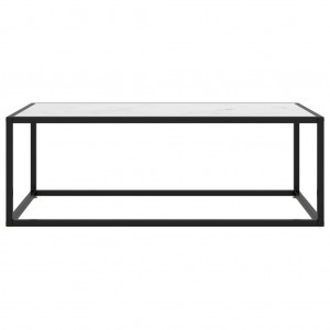 Mesa de centro 100x50x35 cm vidro mármore branco H