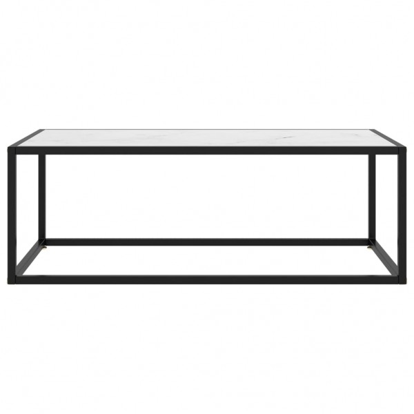 Mesa de centro 100x50x35 cm vidro mármore branco M 2