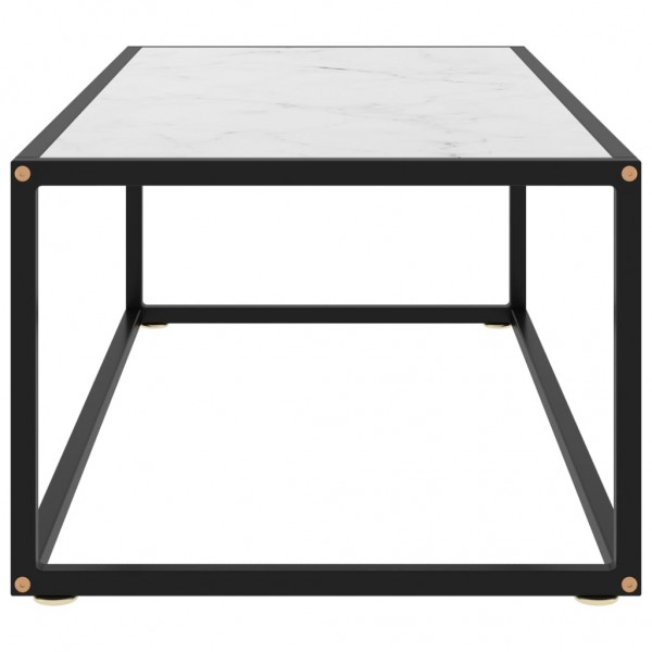 Mesa de centro 100x50x35 cm vidro mármore branco M 3