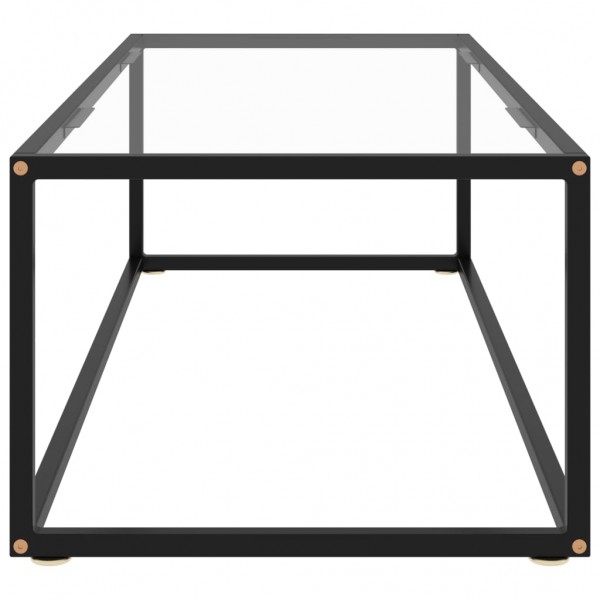 Mesa de centro negra con vidrio templado 120x50x35 cm M 3