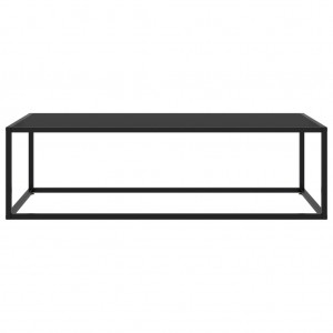 Mesa de centro negra con vidrio negro 120x50x35 cm H