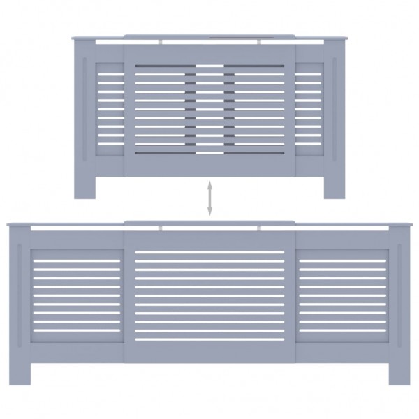 Cobertura de radiador MDF 205 cm cinzento M 5
