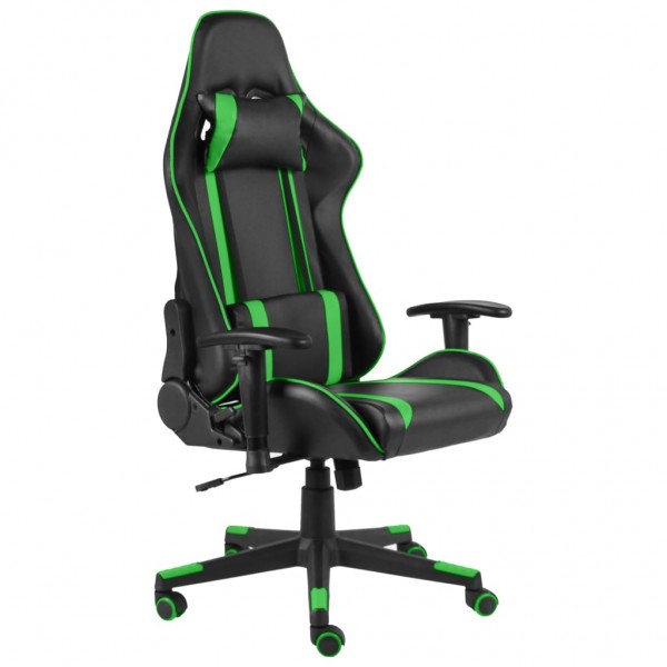 Silla gaming giratoria PVC verde D
