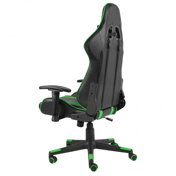 Cadeira de gaming giratória PVC verde M 4