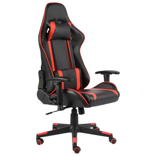 Silla gaming giratoria PVC rojo D
