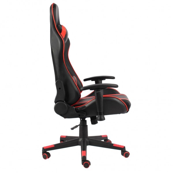 Cadeira de gaming giratória PVC vermelho M 3