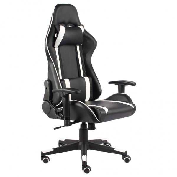 Cadeira de gaming giratória PVC branco M 2