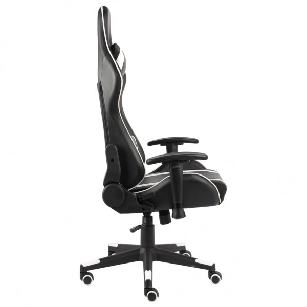Cadeira de gaming giratória PVC branco M 3