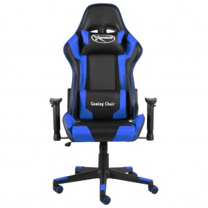 Silla gaming giratoria PVC azul H