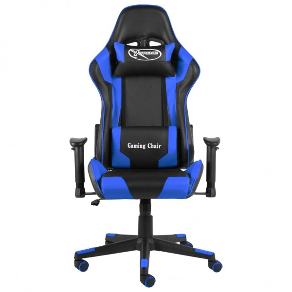 Cadeira de gaming giratória PVC azul M 2