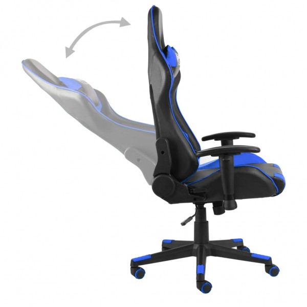 Cadeira de gaming giratória PVC azul M 5