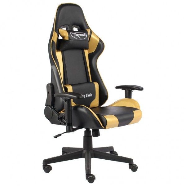 Silla gaming giratoria PVC dorado D