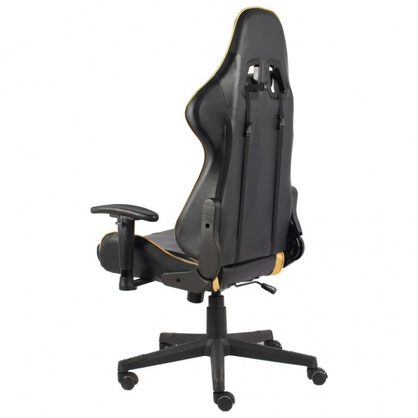 Cadeira de gaming giratória PVC dourado M 4