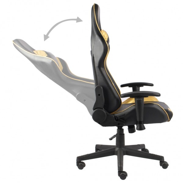 Cadeira de gaming giratória PVC dourado M 5