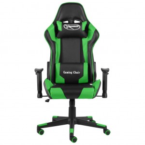 Cadeira de gaming giratória PVC verde H