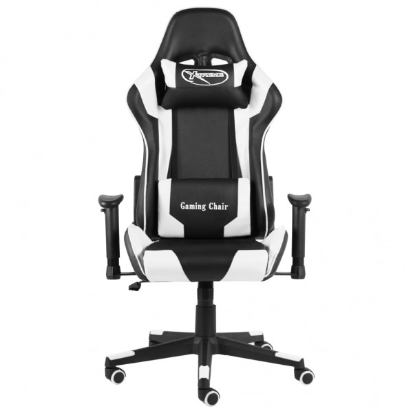 Silla gaming giratoria PVC blanco M 2