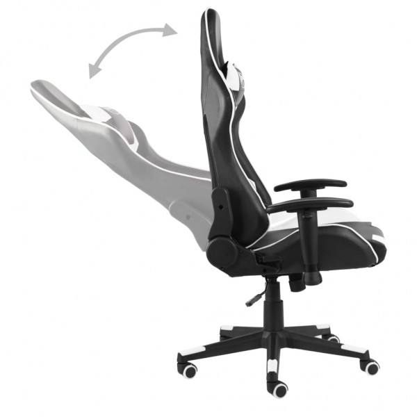 Cadeira de gaming giratória PVC branco M 5