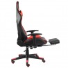 Cadeira de gaming giratória com apoio de pés PVC vermelho 5