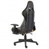 Silla gaming giratoria con reposapiés PVC dorado 4