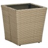Mesa de centro de ratán PE vidrio templado beige 41.5x41.5x44cm 2