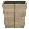 Mesa de centro de ratán PE vidrio templado beige 41.5x41.5x44cm 4