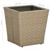 Mesa de centro de ratán PE vidrio templado beige 41.5x41.5x44cm 5