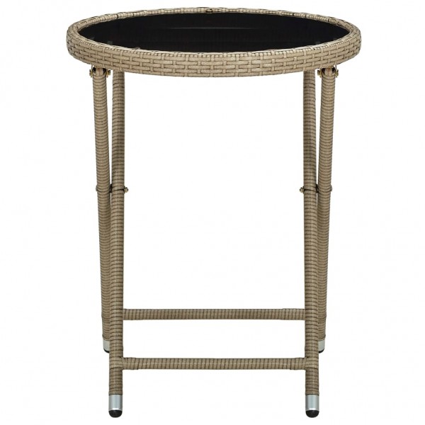 Mesa de centro de ratán sintético y vidrio templado beige 60 cm M 3