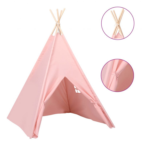 Tienda tipi niños y bolsa piel de melocotón rosa 120x120x150cm M 2
