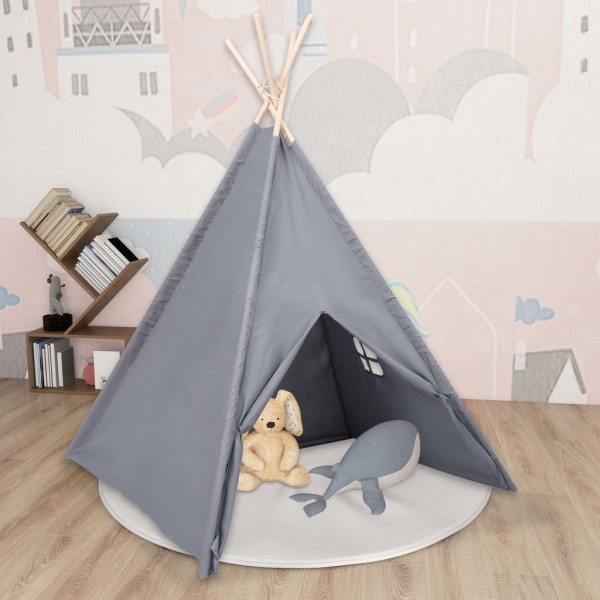 Tienda tipi niños y bolsa piel de melocotón gris 120x120x150cm D