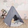 Tienda tipi niños y bolsa piel de melocotón gris 120x120x150cm 1