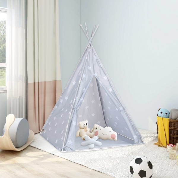 Tienda tipi para niños con bolsa poliéster gris 115x115x160 cm D