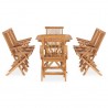 9 pcs conjunto jantar dobrável p/ exterior madeira teca maciça 2