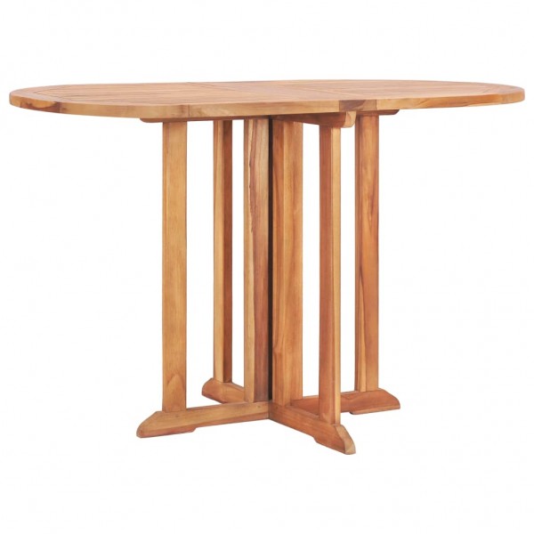 Set de comedor de jardín plegable 5 pzas madera maciza de teca M 4