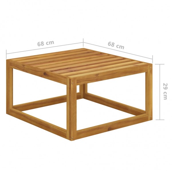 Reposapiés con cojín gris oscuro madera maciza de acacia M 5