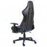 Silla gaming giratoria con reposapiés PVC azul 4